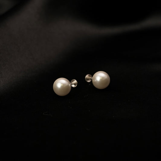 Ivory Pearl Classic Studs – 925 Silver White Moti Earrings